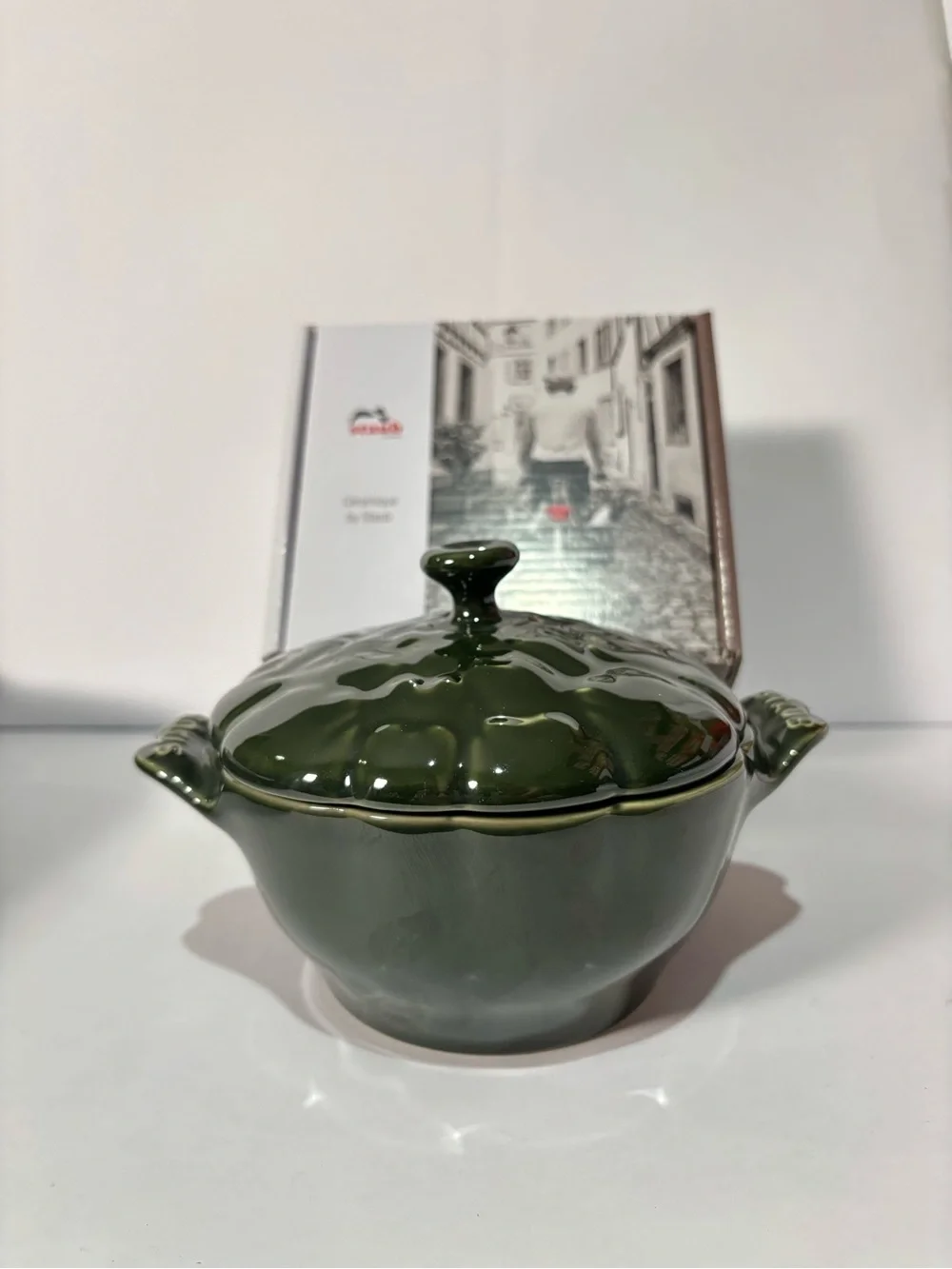 Staub Dark Green Artichaut Ceramic Cocotte